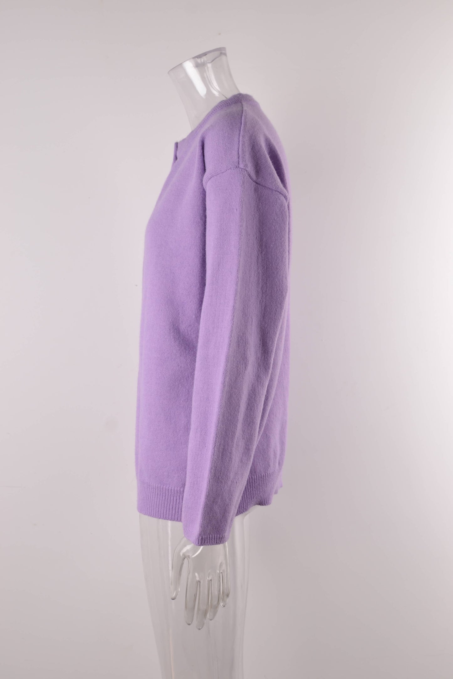 TEMPERAMENT BUTTON KNIT SOLID COLOR CARDIGAN