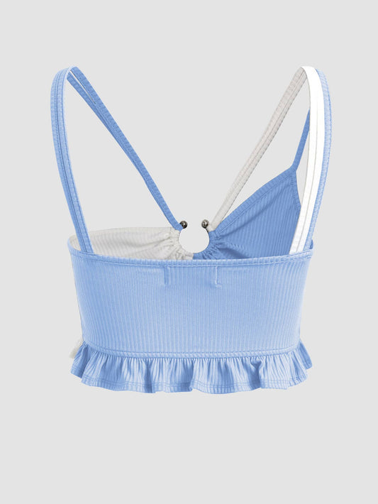 Sleeveless Crop Top - Solid Color Bodycon Tank