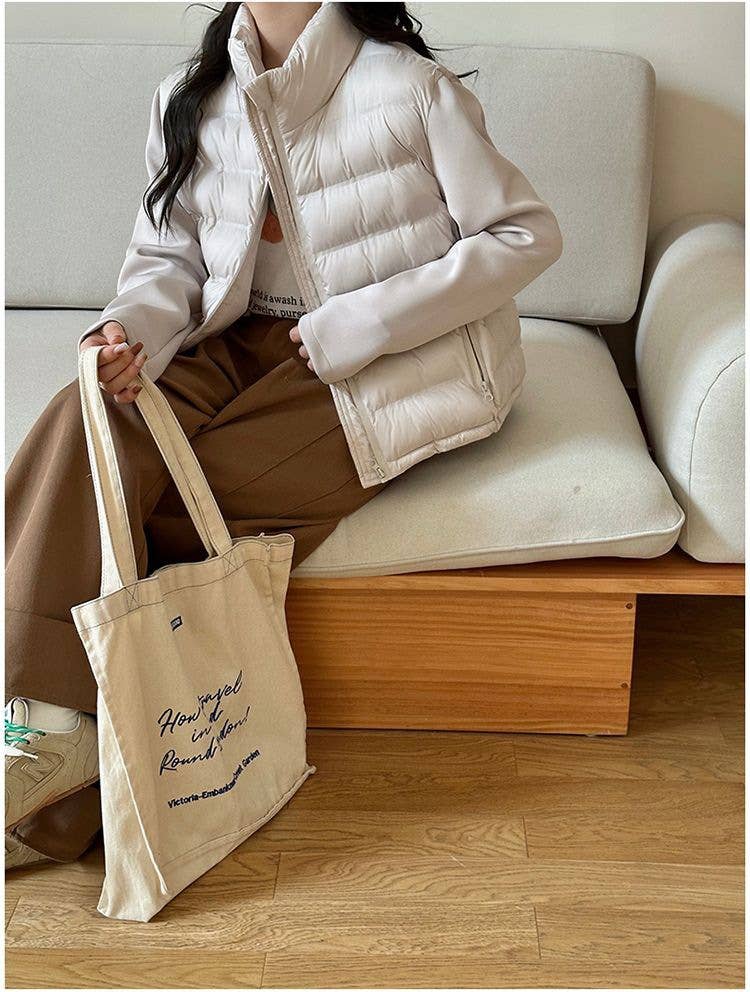 Short thin warm padded splicing padded jacket