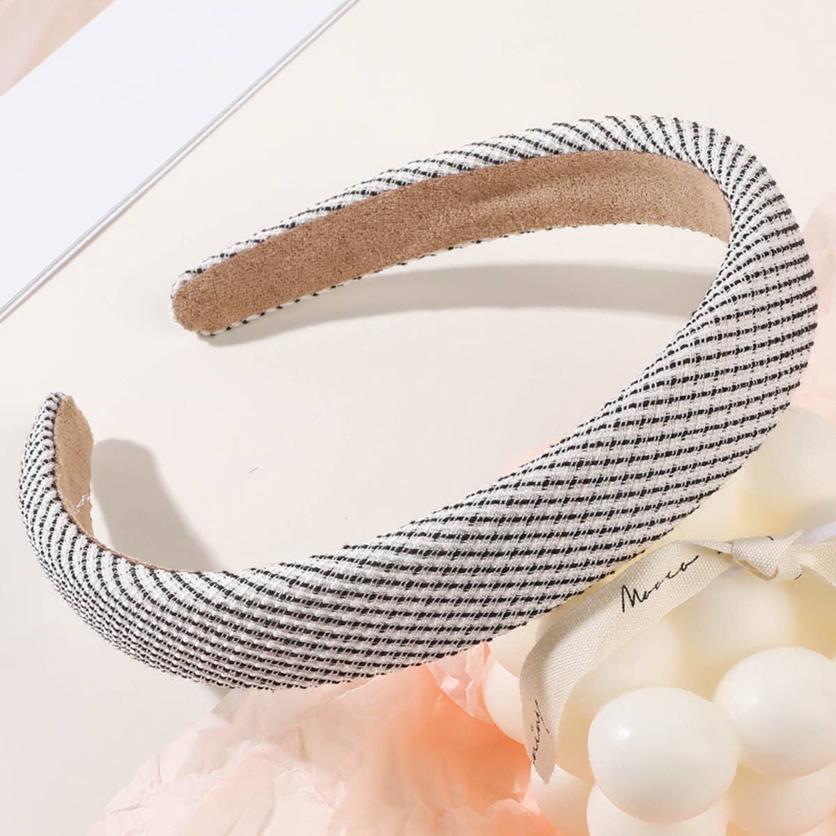 PLAID PATTERN HAIR HOOP_CWAHA0225