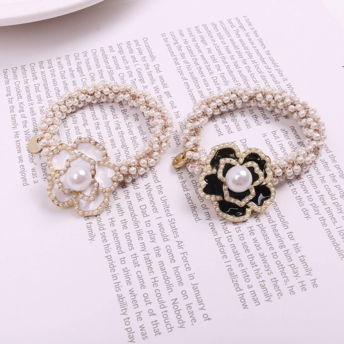Elegant Camellia Hair Tie Luxury Ponytail Band