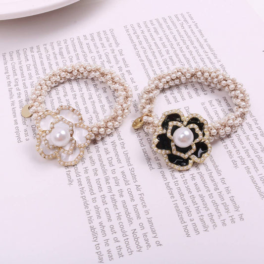 Elegant Camellia Hair Tie Luxury Ponytail Band