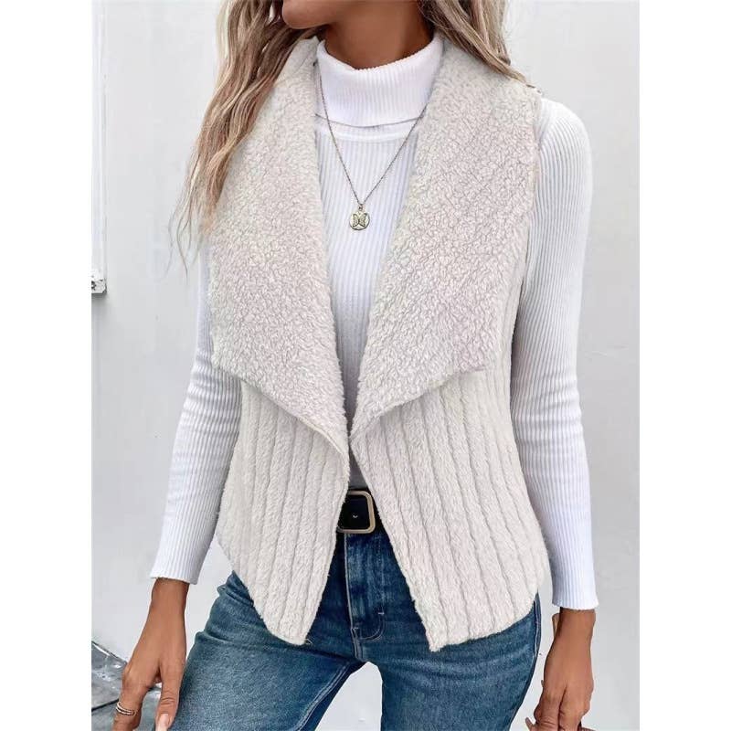 FASHION CASUAL SIMPLE SOLID COLOR SLEEVELESS VEST