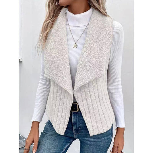FASHION CASUAL SIMPLE SOLID COLOR SLEEVELESS VEST