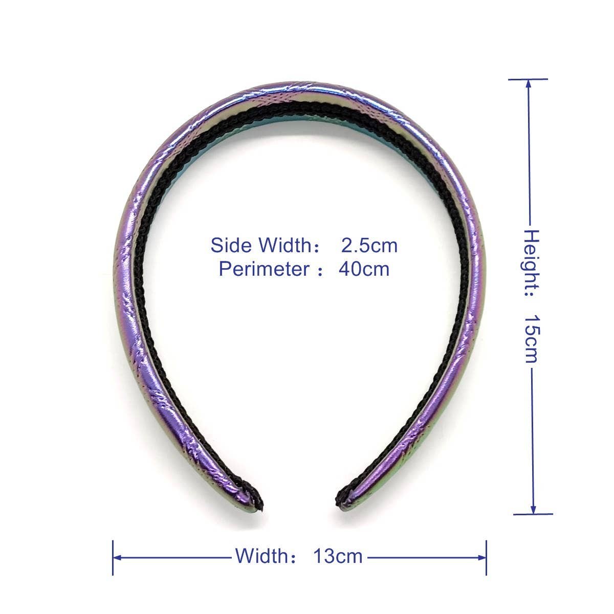 New Pearl AB Metallic Dark Grid PU Headband