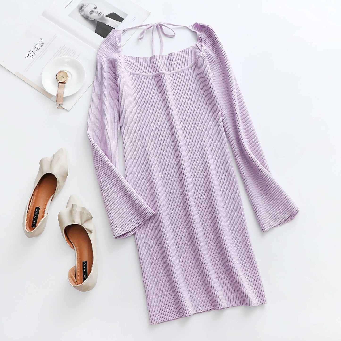 STRAIGHT-LEG PULLOVER WITH STRAP BOTTOMS