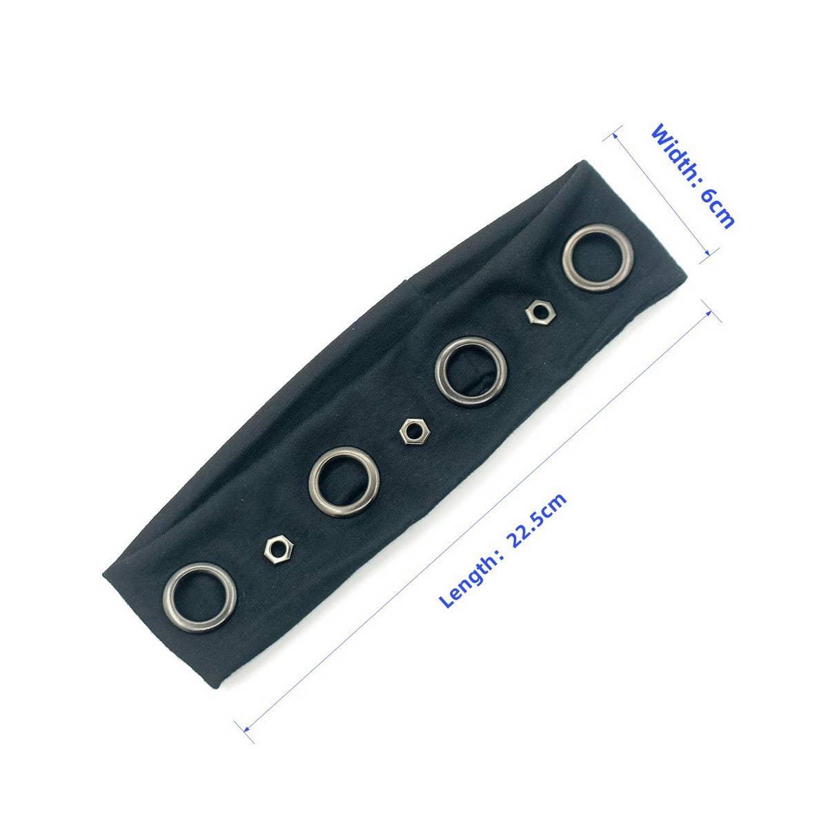 Elastic Punk Headwrap with Geometric Studs