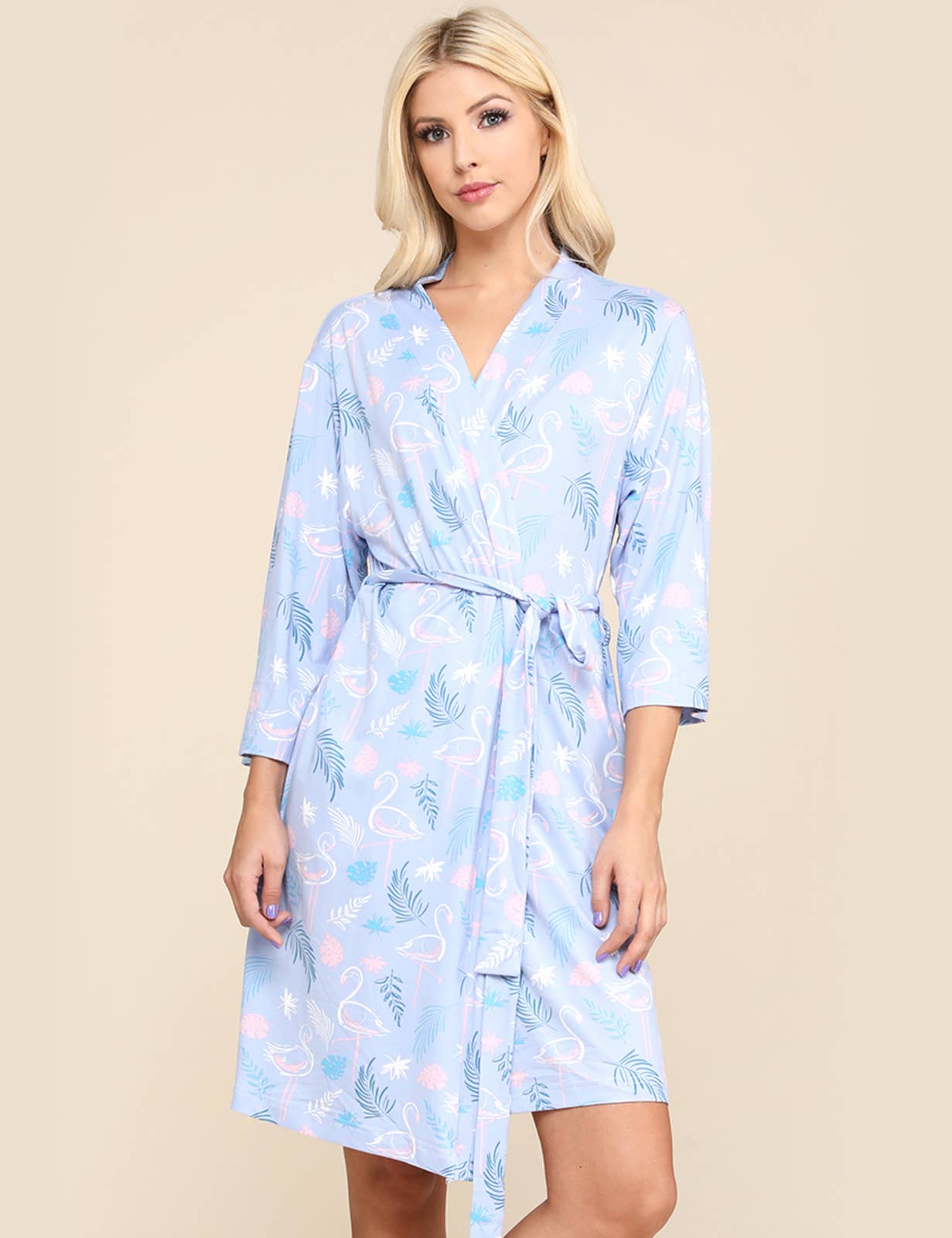 CWOCAL543_Short Robe Soft Sleepwear Pajamas