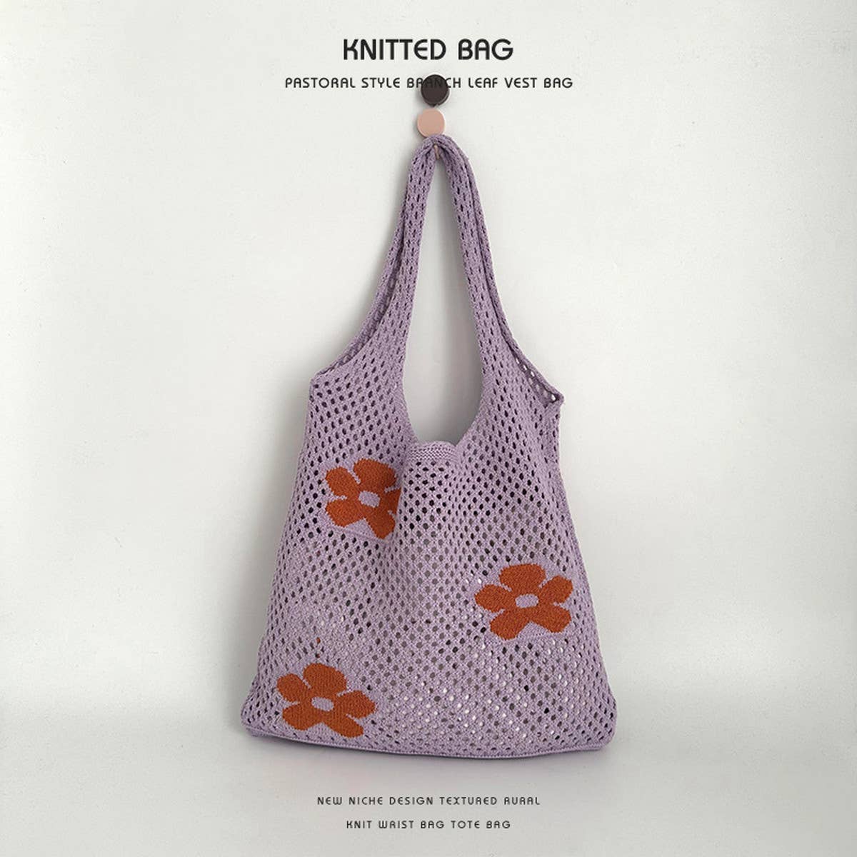 EXQUISITE KNITTED HEART TOTE HANDBAG_CWAB2389