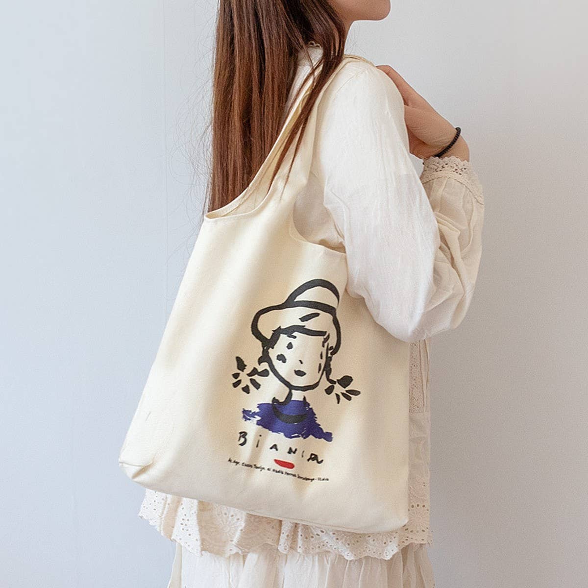 Summer Lazy Style Canvas Tote Bag for Students_CWAB5629
