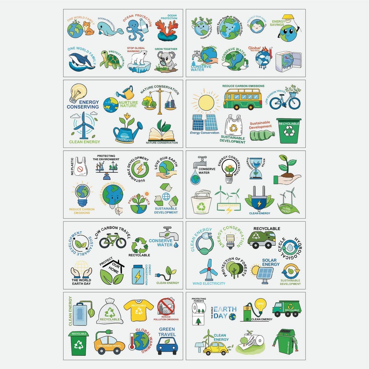 Earth Day Green Plant Face Tattoos Waterproof