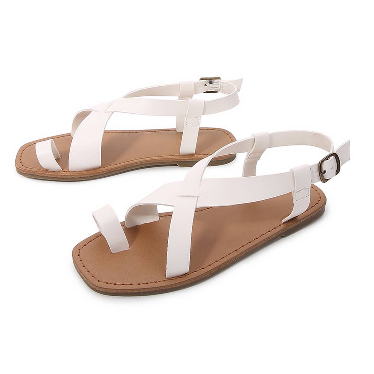 SQUARE TOE SLIP-ON SANDALS AND FLATS_CWSHS0654
