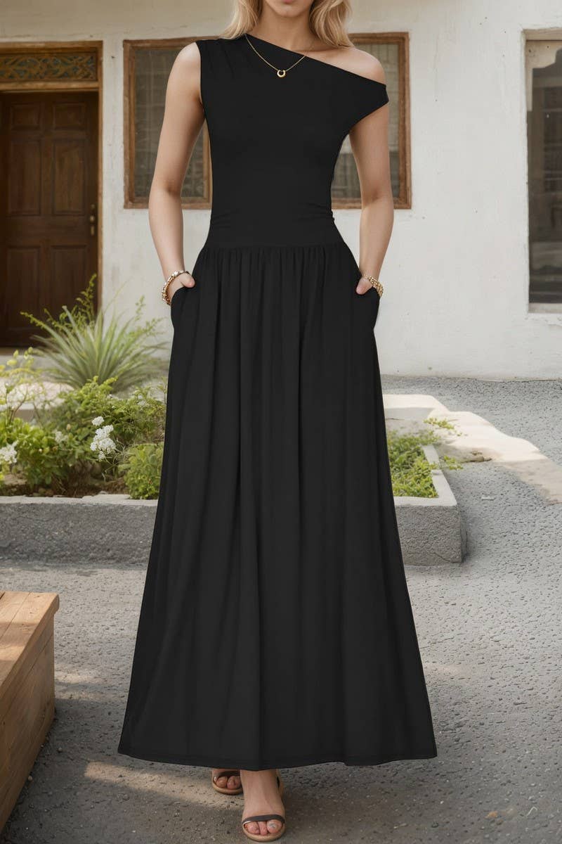 CWDMD5007_SUMMER NEW TEMPERAMENT SLIM SLEEVELESS DRESS