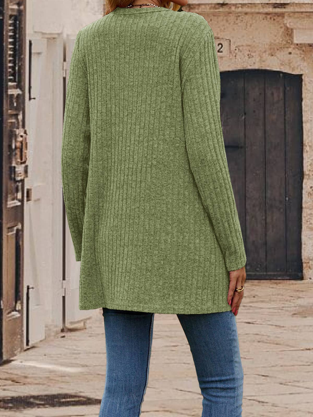 Single - buttoned V-neck pit strip cardigan