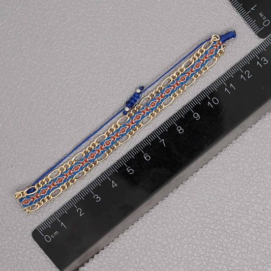 CWAJE4554_VINTAGE BRAIDED COLORFUL BEADED COUPLE BRACELET