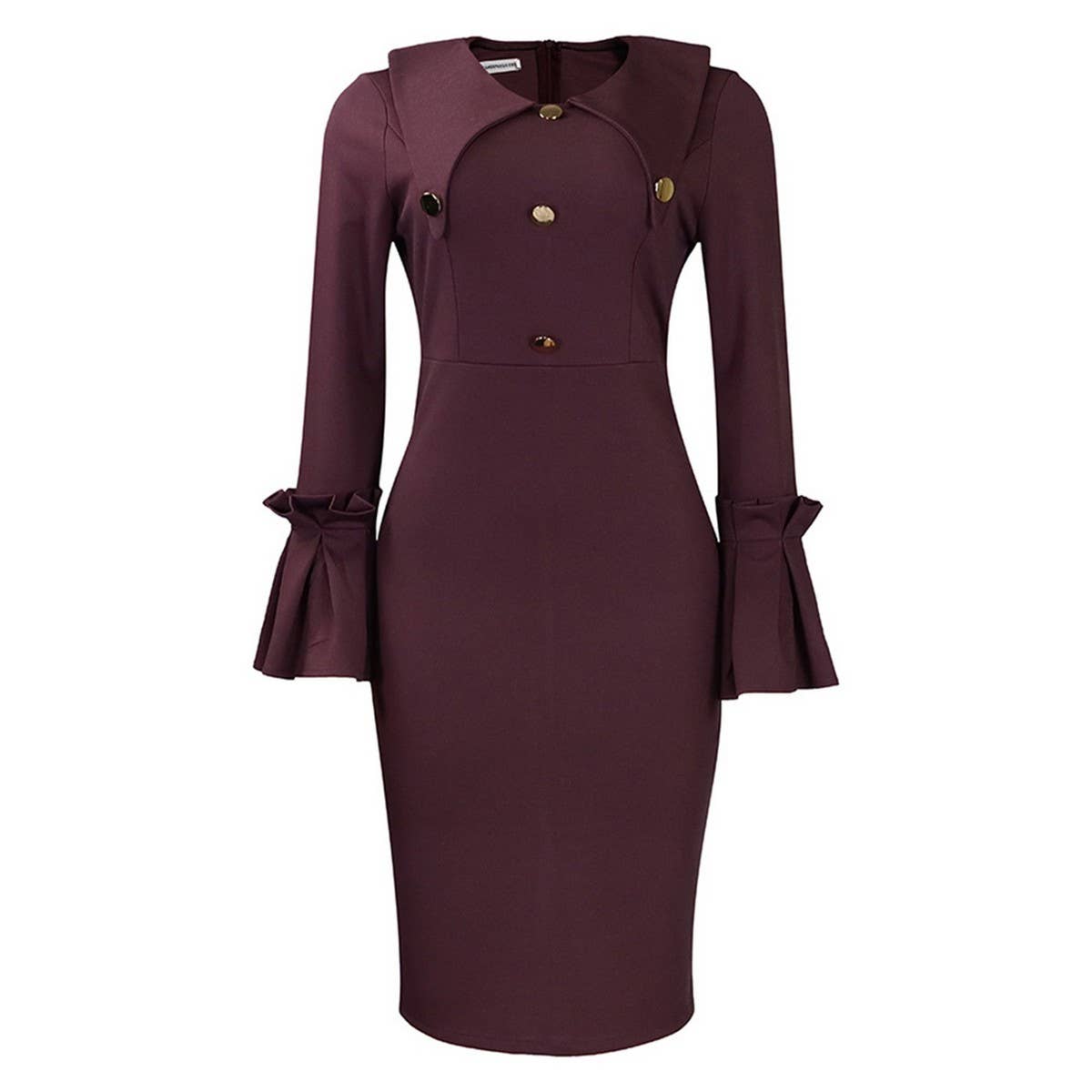 FASHIONABLE AND ELEGANT COMMUTER LONG DRESS_CWDMD3698