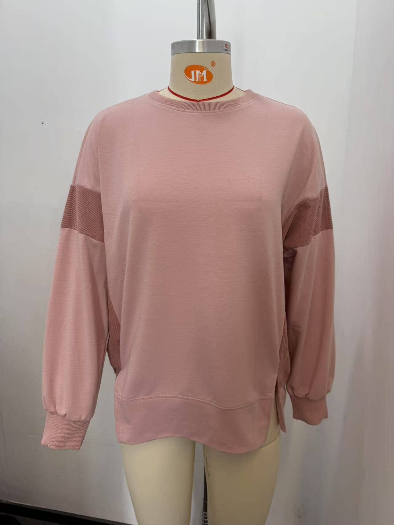 Round-neck,color-blocked,casual loose hoodie