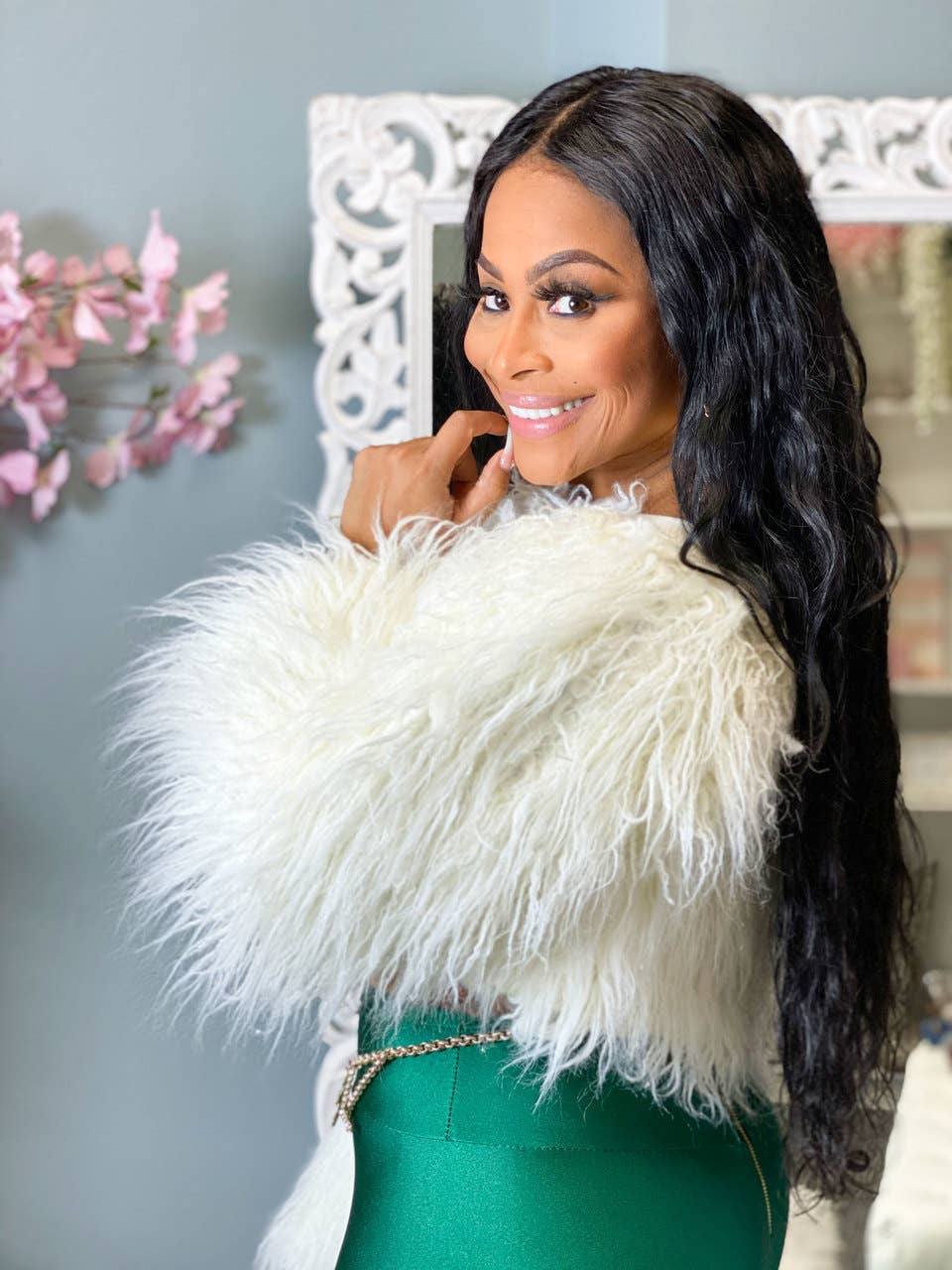 LINE SHOULDER GRADIENT ANTI-LONG HAIR SHORT FUR