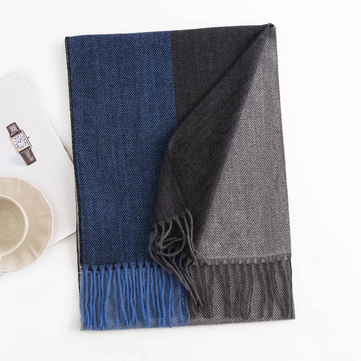 Men's Plaid Colorblock Scarf - Winter Warm Style