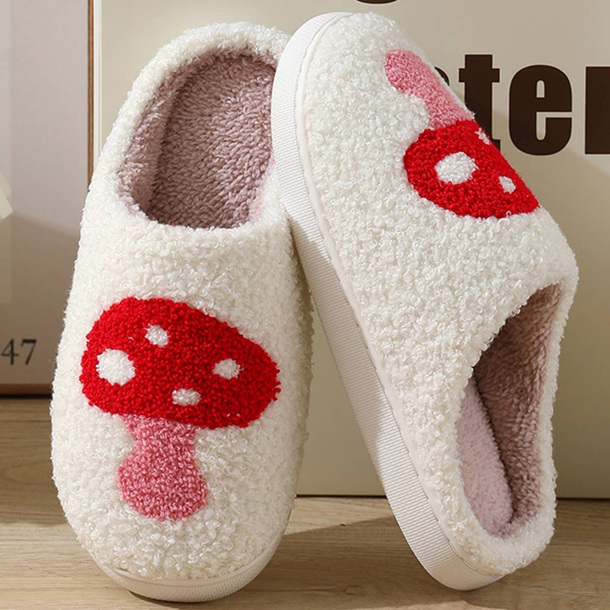 CARTOON MUSHROOM PATTERN COTTON SLIPPERS_CWSHS0277