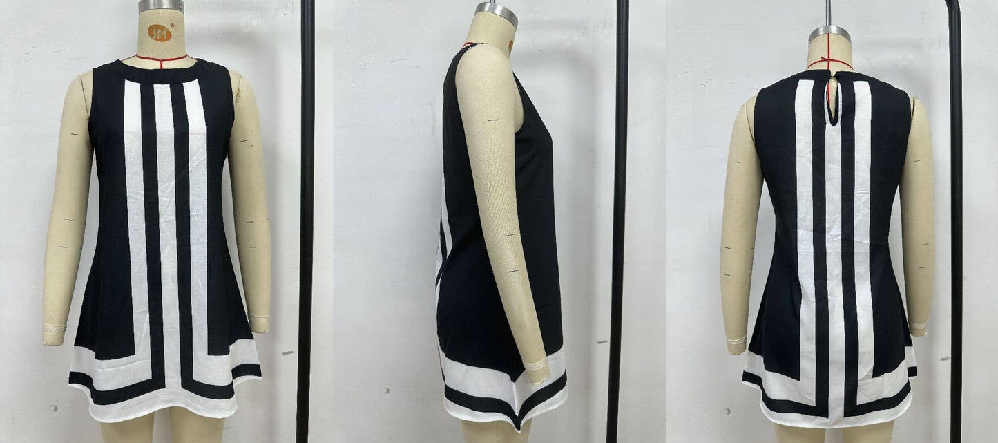 Vacation-style sleeveless loose casual dress