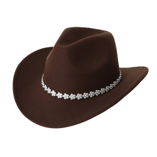 Western Party Felt Fedora Hat for Men and Women_CWAH3638
