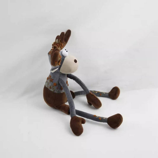 Embroidered Vine Flower Deer Plush Doll Toy