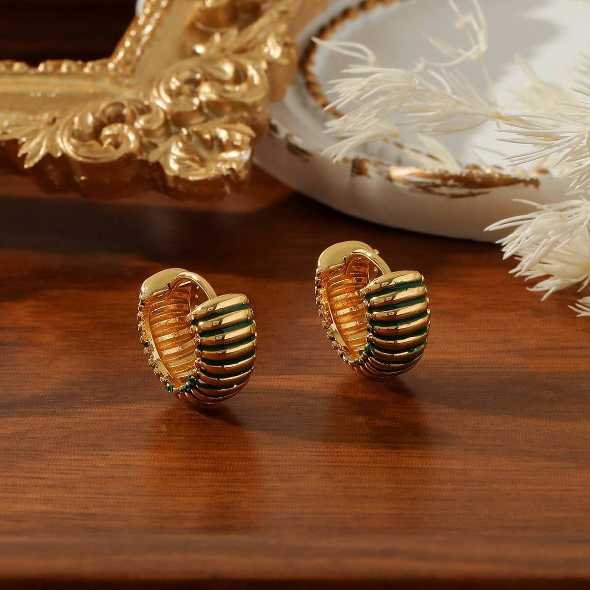 PERSONALIZED COLORFUL STRIPED OIL DROP EARRINGS_CWMM3608