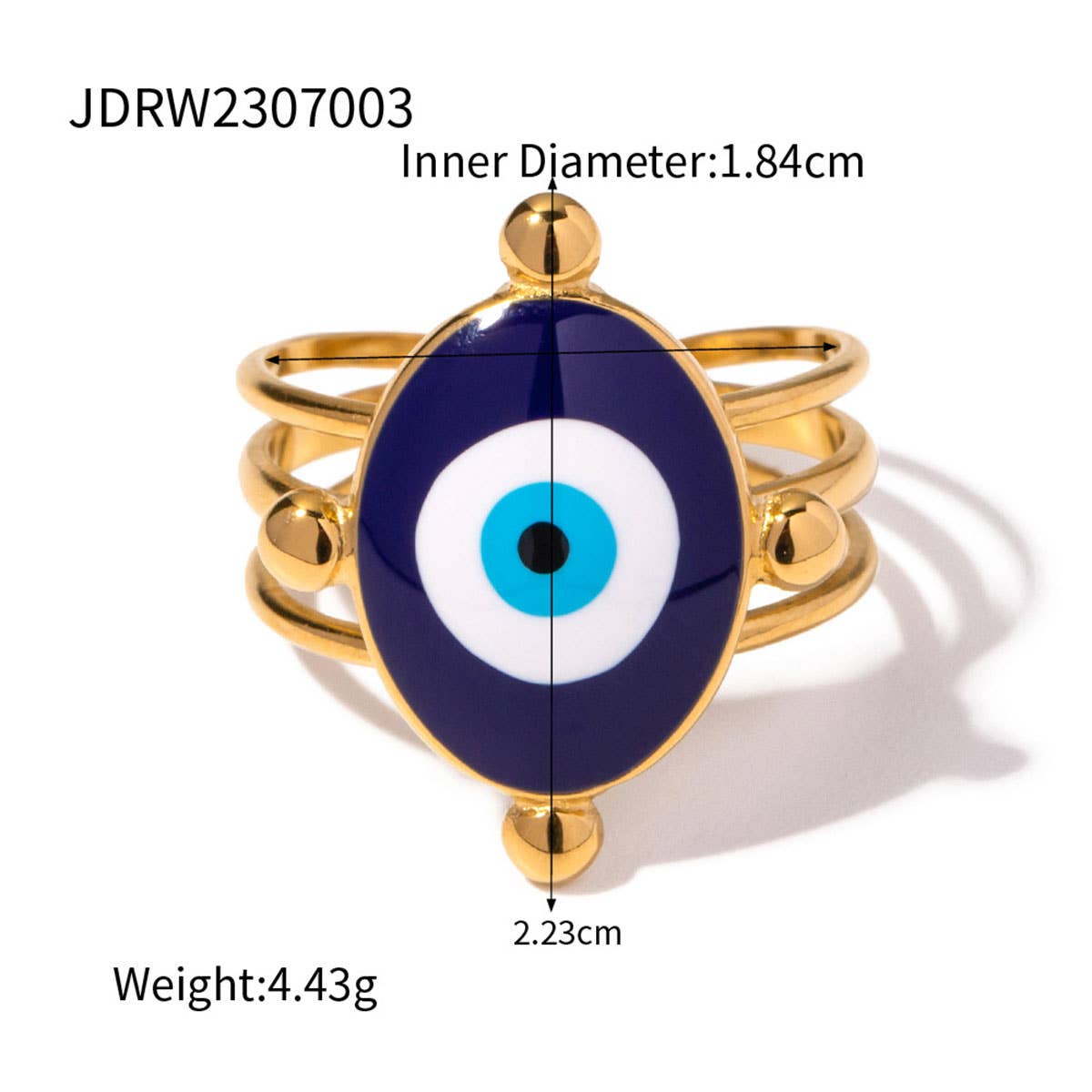 OIL DRIPPING BLUE EVIL EYE PENDANT RINGS,EARRINGS_CWAJE0621