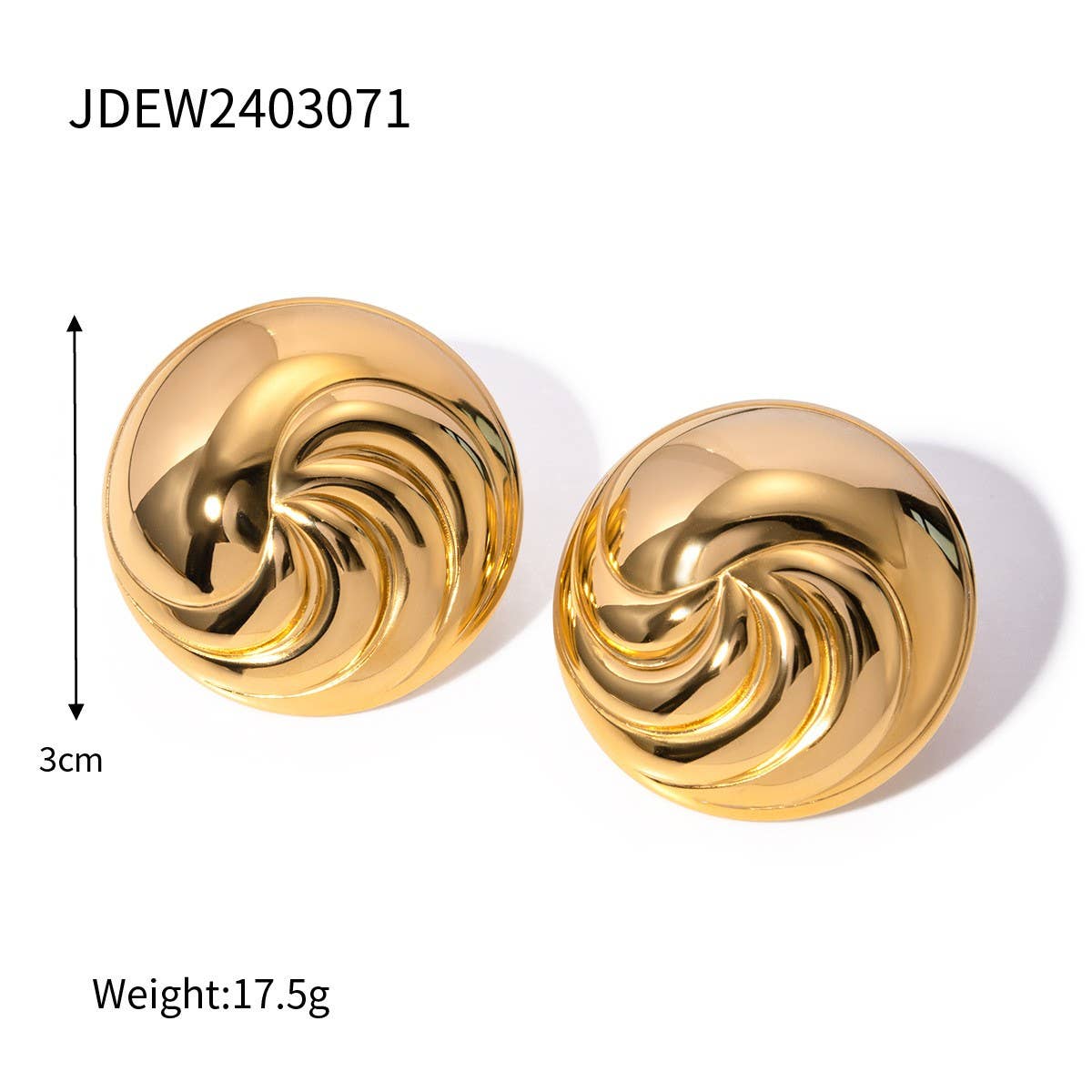 STAINLESS STEEL RECTANGULAR SPIRAL EARRINGS_CWASC1653