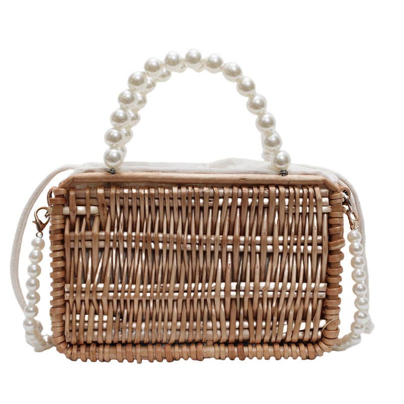 Fashionable perforated beach basket bag