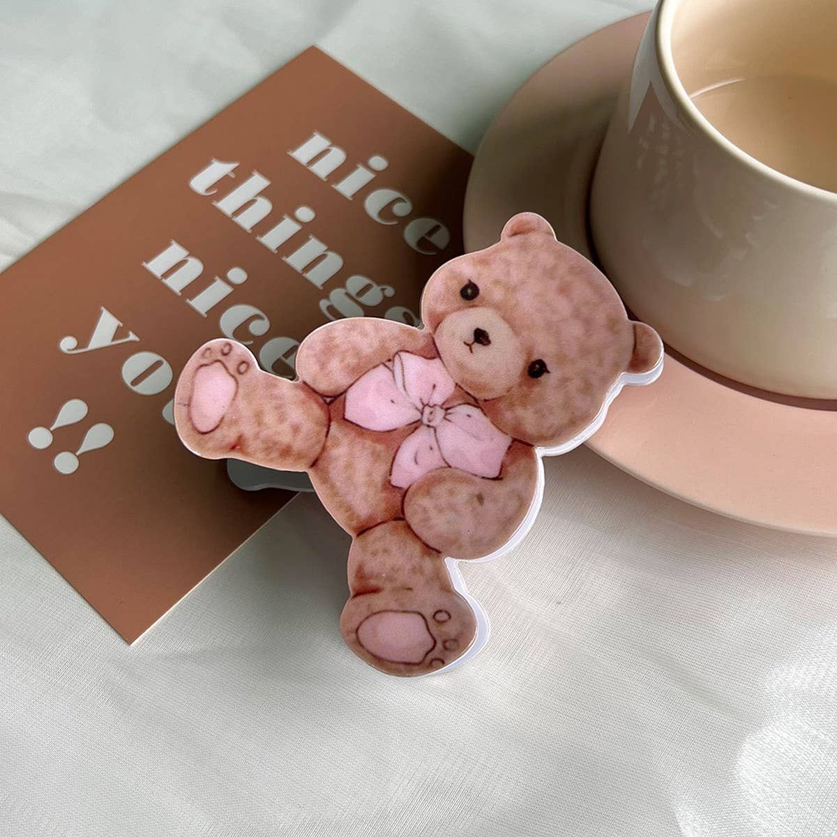 Pink Bear Claw Clip Cute Acrylic Hair Accessory_CWAHA6017