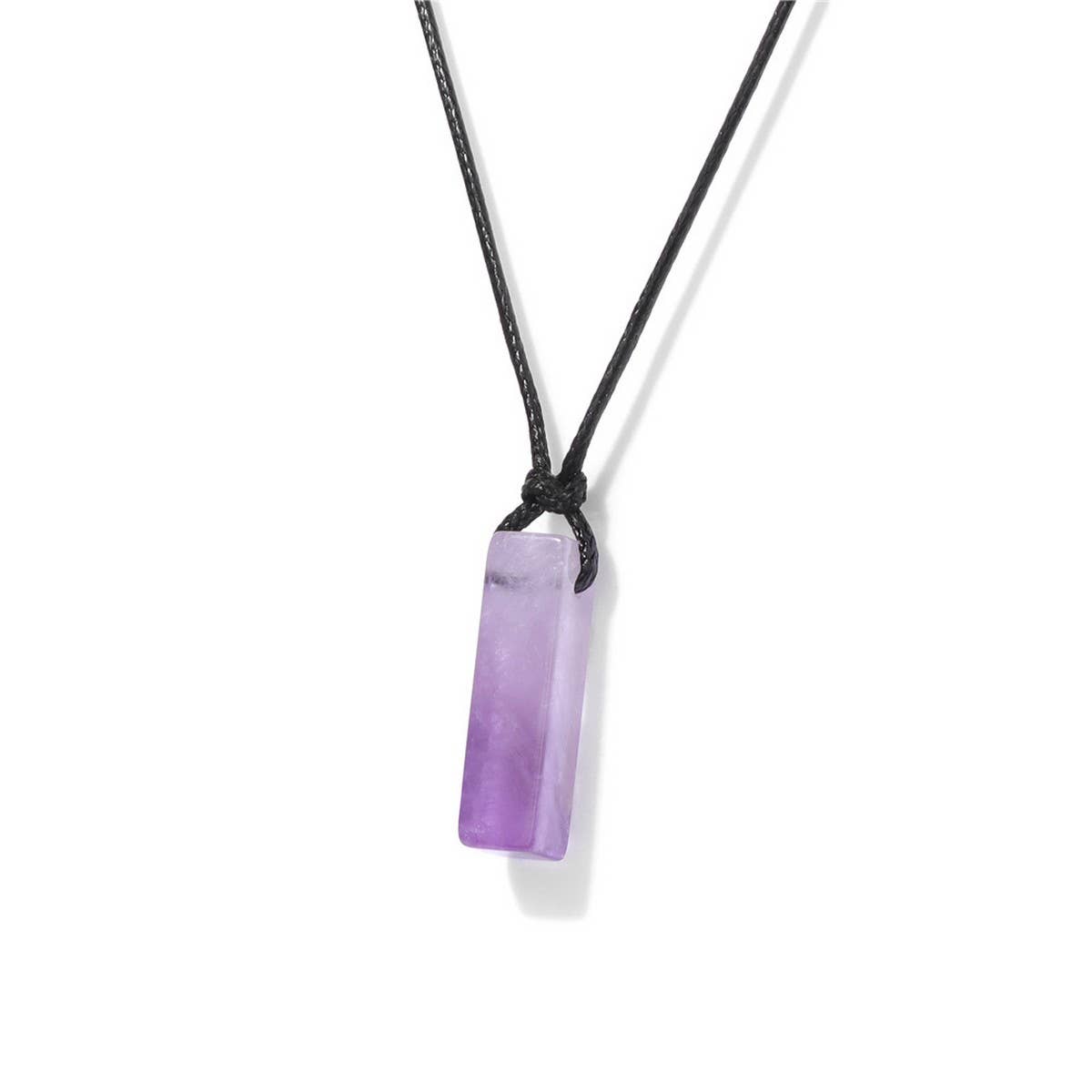 CWAJE3881_IRREGULAR STONE RECTANGULAR PENDANT NECKLACE