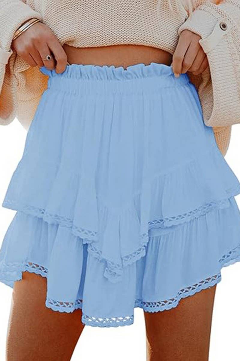 CWBSS0455_HIGH WAIST LAYERED RUFFLE MINI SKIRT