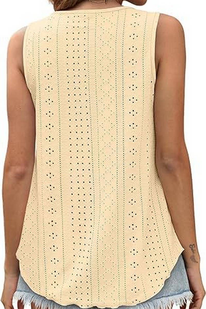 WOMEN ROUND NECK LOOSE SLEEVELESS TOP_CWTSTSL0062