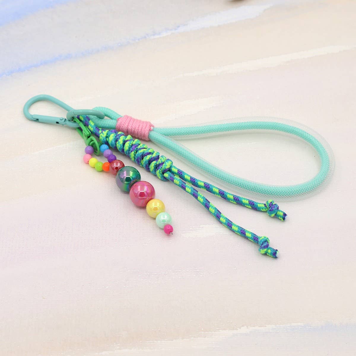 HAND-WOVEN LANYARD CUTE BEADED KEYCHAIN