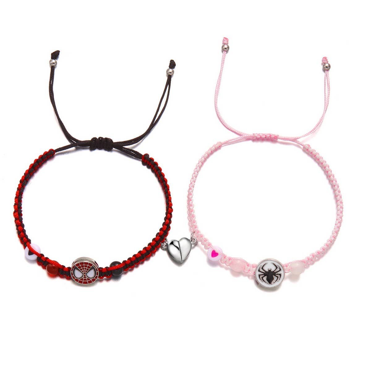 CWAJE2505_HALLOWEEN WOVEN HEART MAGNETIC COUPLE BRACELET