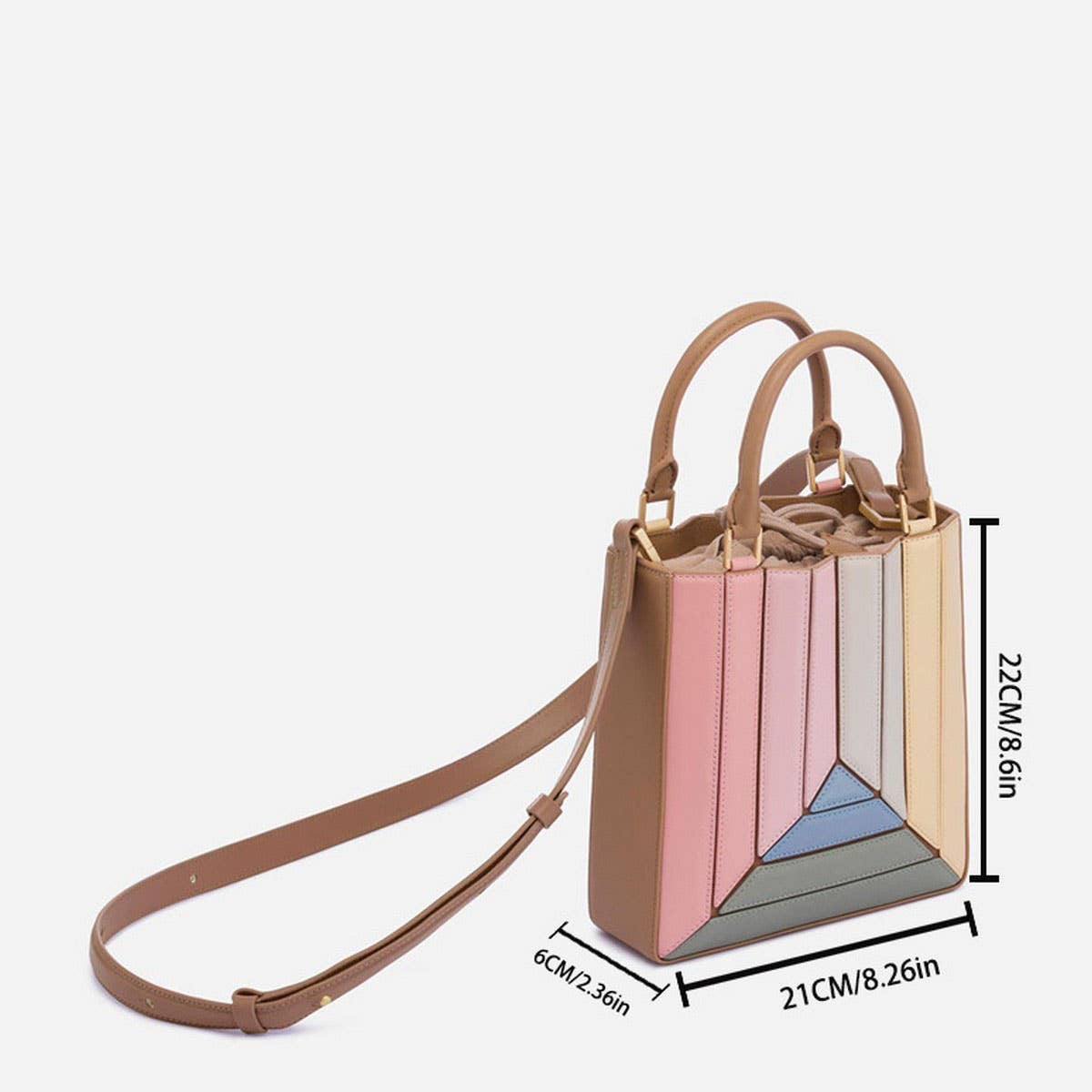 SPLICED RAINBOW SHOULDER BAG HANDBAG_CWAB1382