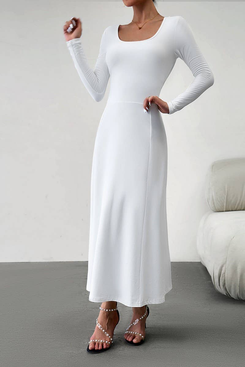 CWDMD1104_Sweetheart Neck Long Sleeve Maxi Evening Dress