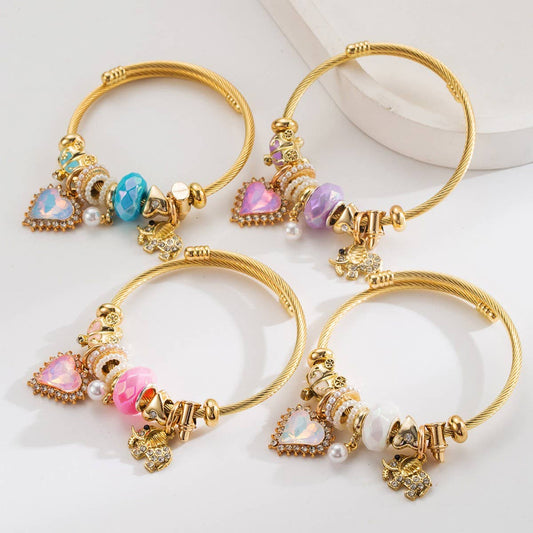 BFF Adjustable Bracelet with Elephant and Heart_CWMM8602