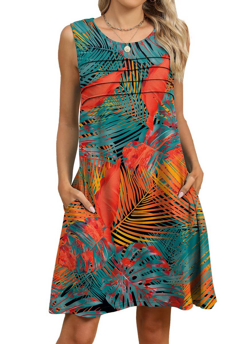 CWDSD7406_SPRING AND SUMMER CASUAL LOOSE POCKET DRESS