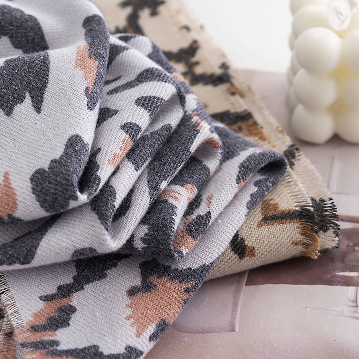 Leopard Print Scarf for Women - Chic Winter Warmth