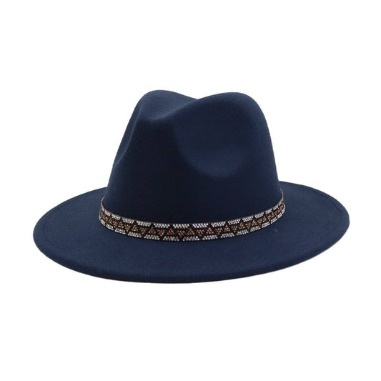 Men & Women Retro Wool Blend Fedora Hat _CWAH04393