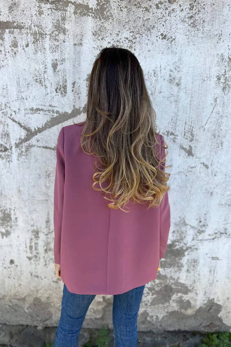CWOCO1275_SOLID CASUAL LONG SLEEVE BLAZER JACKET