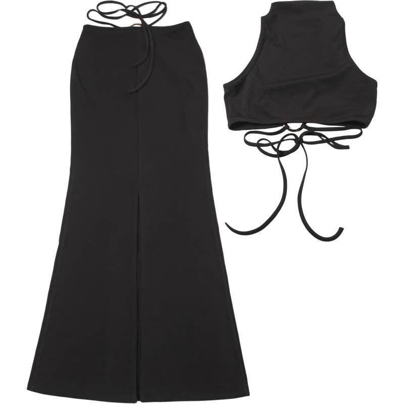 SEMI-HIGH NECK SEXY MIDRIFF HIP WRAP SLIM DRESS