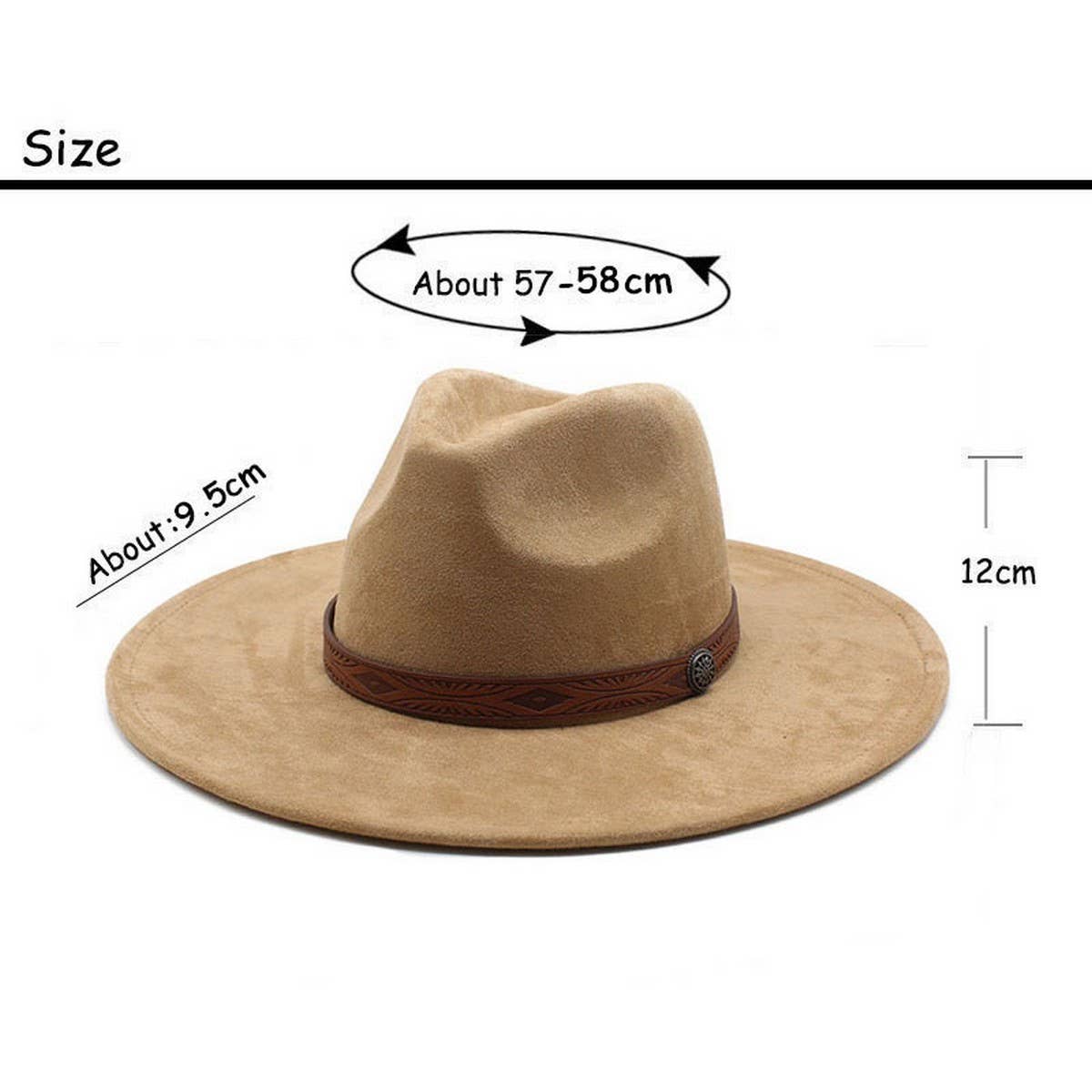 SUEDE HAT FOR MEN AND WOMEN COUPLES WIDE BRIM HAT_CWAH2506