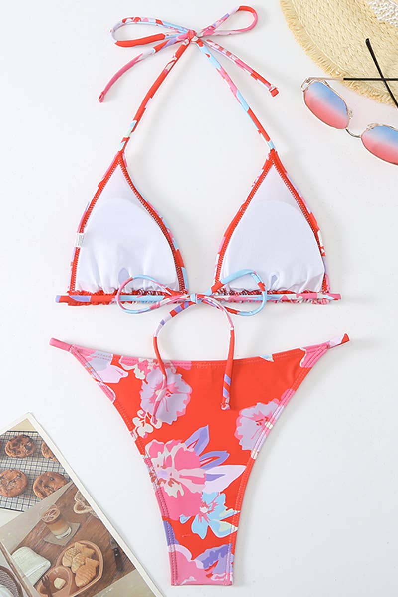 CWMW0809_SEXY STRAP PRINTED SPLIT SWIMSUIT