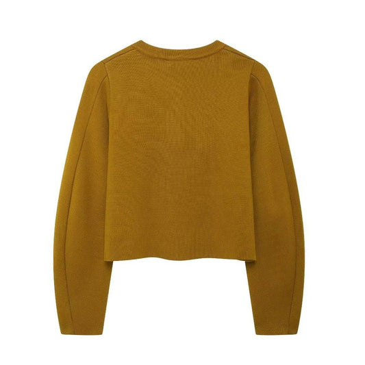 ROUND NECK SOLID COLOR LONG SLEEVE CARDIGAN COAT