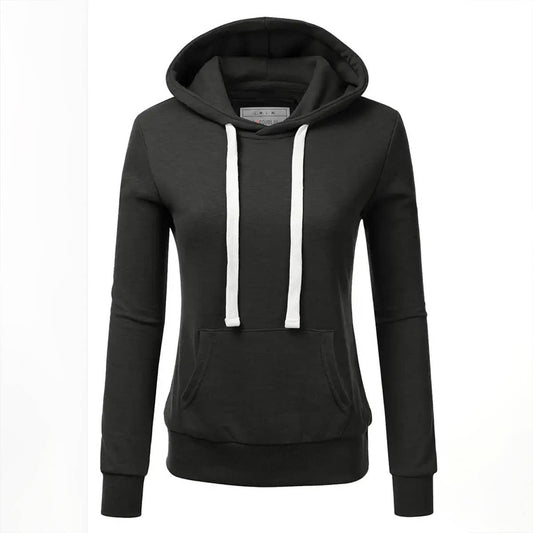 SOLID COLOR LONG SLEEVED HOODIE_AWOHOL189