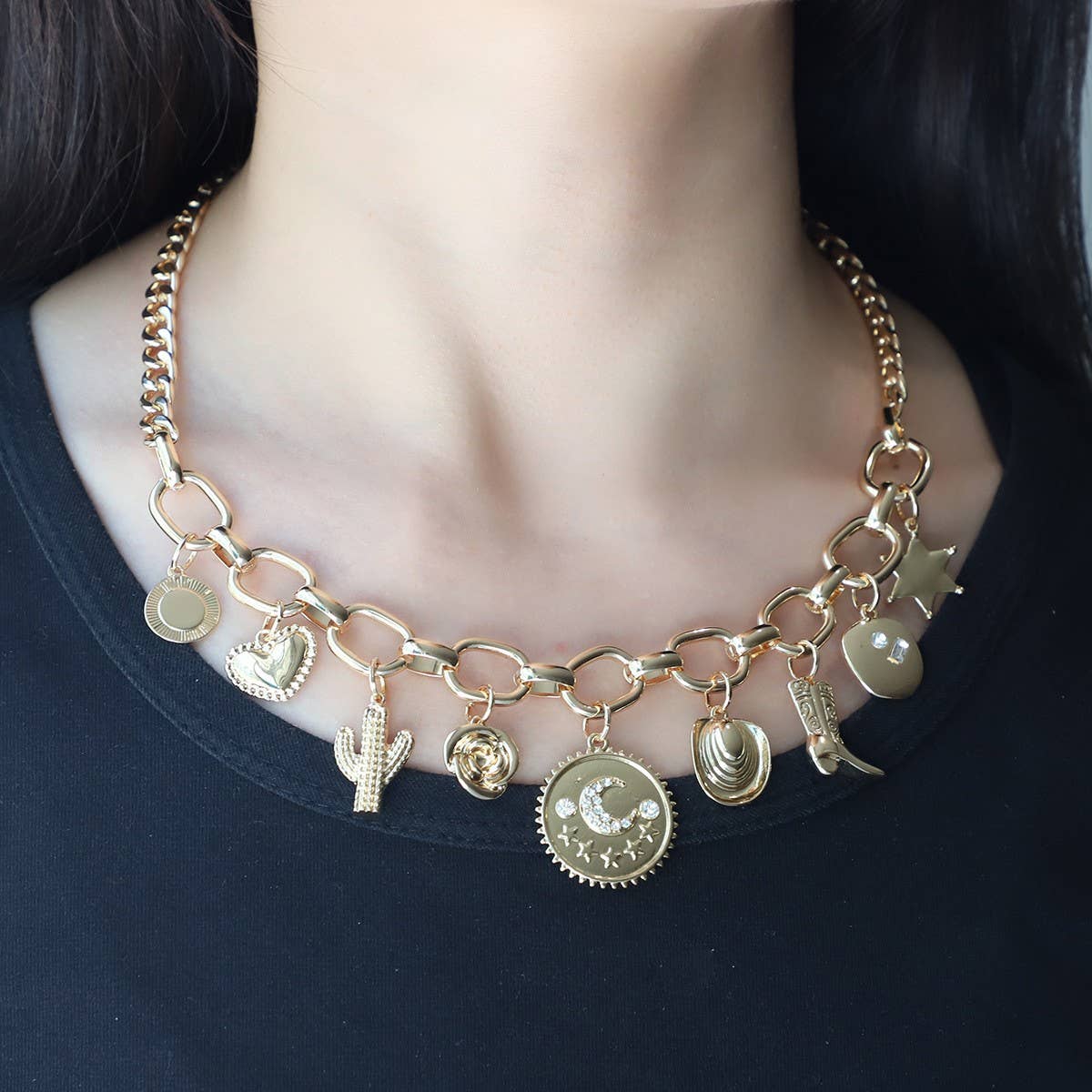 FASHION ORIGINAL DESIGN MULTI-PENDANT NECKLACE_CWAJE2830